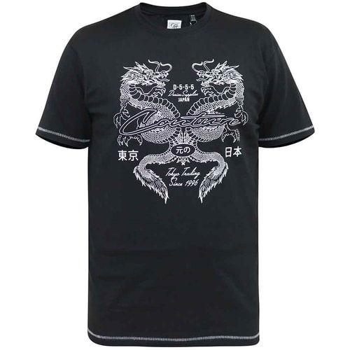 D555 Elijah Couture T-Shirt mit Drachen-Print Schwarz